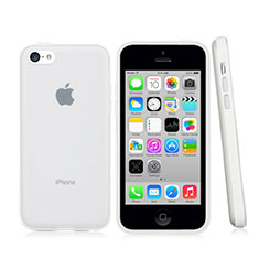 Funda Bumper Silicona Transparente Mate para Apple iPhone 5C Blanco