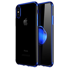 Funda Bumper Silicona Transparente Mate para Apple iPhone Xs Max Azul