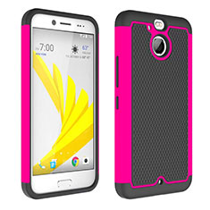 Funda Bumper Silicona Transparente Mate para HTC Bolt Rosa Roja