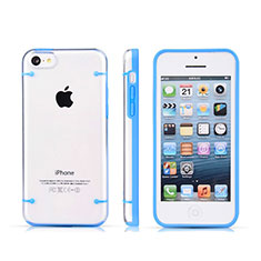 Funda Bumper Silicona Transparente Mate T01 para Apple iPhone 5C Azul