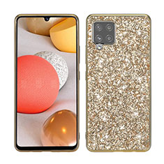 Funda Bumper Silicona y Plastico Carcasa Frontal y Trasera 360 Grados Bling-Bling para Samsung Galaxy A42 5G Oro