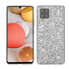 Funda Bumper Silicona y Plastico Carcasa Frontal y Trasera 360 Grados Bling-Bling para Samsung Galaxy A42 5G Plata