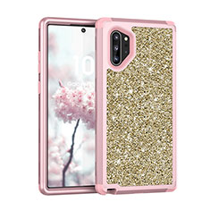 Funda Bumper Silicona y Plastico Carcasa Frontal y Trasera 360 Grados Bling-Bling para Samsung Galaxy Note 10 Plus Multicolor