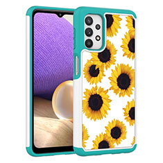 Funda Bumper Silicona y Plastico Carcasa Frontal y Trasera 360 Grados JX1 para Samsung Galaxy A32 4G Amarillo