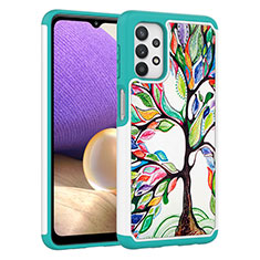 Funda Bumper Silicona y Plastico Carcasa Frontal y Trasera 360 Grados JX1 para Samsung Galaxy A32 4G Verde