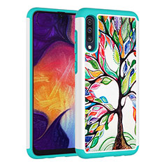 Funda Bumper Silicona y Plastico Carcasa Frontal y Trasera 360 Grados JX1 para Samsung Galaxy A50S Verde