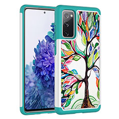 Funda Bumper Silicona y Plastico Carcasa Frontal y Trasera 360 Grados JX1 para Samsung Galaxy S20 FE (2022) 5G Verde