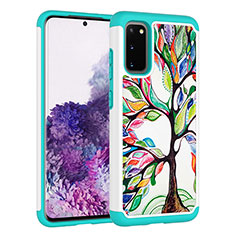 Funda Bumper Silicona y Plastico Carcasa Frontal y Trasera 360 Grados JX1 para Samsung Galaxy S20 Verde