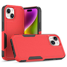 Funda Bumper Silicona y Plastico Carcasa Frontal y Trasera 360 Grados MQ1 para Apple iPhone 13 Rojo
