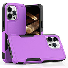 Funda Bumper Silicona y Plastico Carcasa Frontal y Trasera 360 Grados MQ1 para Apple iPhone 15 Pro Morado