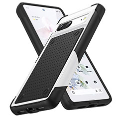 Funda Bumper Silicona y Plastico Carcasa Frontal y Trasera 360 Grados MQ1 para Google Pixel 7 5G Blanco