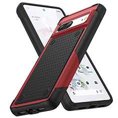 Funda Bumper Silicona y Plastico Carcasa Frontal y Trasera 360 Grados MQ1 para Google Pixel 7 5G Rojo