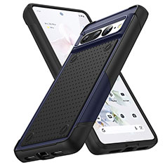 Funda Bumper Silicona y Plastico Carcasa Frontal y Trasera 360 Grados MQ1 para Google Pixel 7 Pro 5G Azul