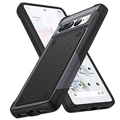 Funda Bumper Silicona y Plastico Carcasa Frontal y Trasera 360 Grados MQ1 para Google Pixel 7 Pro 5G Gris Oscuro