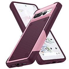 Funda Bumper Silicona y Plastico Carcasa Frontal y Trasera 360 Grados MQ1 para Google Pixel 7 Pro 5G Morado