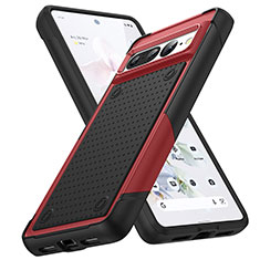 Funda Bumper Silicona y Plastico Carcasa Frontal y Trasera 360 Grados MQ1 para Google Pixel 7 Pro 5G Rojo