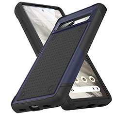 Funda Bumper Silicona y Plastico Carcasa Frontal y Trasera 360 Grados MQ1 para Google Pixel 7a 5G Azul