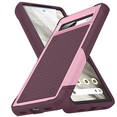 Funda Bumper Silicona y Plastico Carcasa Frontal y Trasera 360 Grados MQ1 para Google Pixel 7a 5G Morado