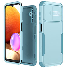 Funda Bumper Silicona y Plastico Carcasa Frontal y Trasera 360 Grados MQ1 para Samsung Galaxy A04s Azul Claro