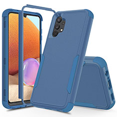 Funda Bumper Silicona y Plastico Carcasa Frontal y Trasera 360 Grados MQ1 para Samsung Galaxy A32 4G Azul