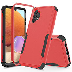 Funda Bumper Silicona y Plastico Carcasa Frontal y Trasera 360 Grados MQ1 para Samsung Galaxy A32 4G Rojo