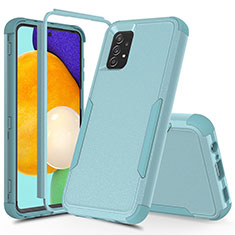 Funda Bumper Silicona y Plastico Carcasa Frontal y Trasera 360 Grados MQ1 para Samsung Galaxy A52 4G Azul Claro