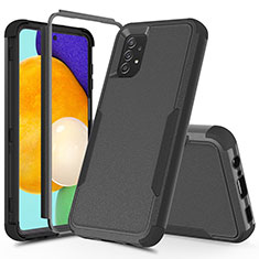 Funda Bumper Silicona y Plastico Carcasa Frontal y Trasera 360 Grados MQ1 para Samsung Galaxy A52 4G Negro