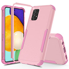 Funda Bumper Silicona y Plastico Carcasa Frontal y Trasera 360 Grados MQ1 para Samsung Galaxy A52 4G Oro Rosa