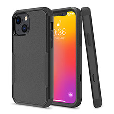 Funda Bumper Silicona y Plastico Carcasa Frontal y Trasera 360 Grados para Apple iPhone 13 Mini Negro