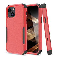 Funda Bumper Silicona y Plastico Carcasa Frontal y Trasera 360 Grados para Apple iPhone 15 Plus Rojo