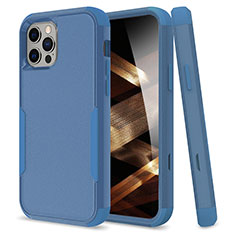 Funda Bumper Silicona y Plastico Carcasa Frontal y Trasera 360 Grados para Apple iPhone 15 Pro Azul