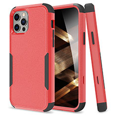 Funda Bumper Silicona y Plastico Carcasa Frontal y Trasera 360 Grados para Apple iPhone 15 Pro Max Rojo