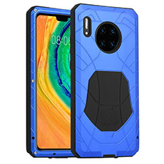 Funda Bumper Silicona y Plastico Carcasa Frontal y Trasera 360 Grados R01 para Huawei Mate 30 5G Azul