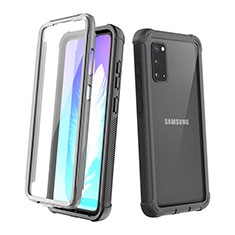 Funda Bumper Silicona y Plastico Carcasa Frontal y Trasera 360 Grados U01 para Samsung Galaxy S20 5G Negro