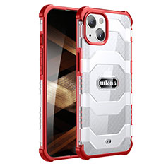 Funda Bumper Silicona y Plastico Carcasa Frontal y Trasera 360 Grados U02 para Apple iPhone 15 Rojo