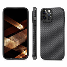 Funda Bumper Silicona y Plastico Carcasa Frontal y Trasera 360 Grados U04 para Apple iPhone 14 Pro Max Negro