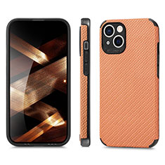 Funda Bumper Silicona y Plastico Carcasa Frontal y Trasera 360 Grados U04 para Apple iPhone 15 Plus Naranja