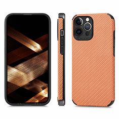 Funda Bumper Silicona y Plastico Carcasa Frontal y Trasera 360 Grados U04 para Apple iPhone 15 Pro Naranja