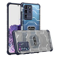 Funda Bumper Silicona y Plastico Carcasa Frontal y Trasera 360 Grados WL1 para Samsung Galaxy S20 Ultra 5G Azul