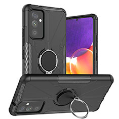 Funda Bumper Silicona y Plastico Mate Carcasa con Magnetico Anillo de dedo Soporte J01X para Samsung Galaxy A05s Negro