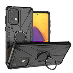 Funda Bumper Silicona y Plastico Mate Carcasa con Magnetico Anillo de dedo Soporte J01X para Samsung Galaxy A73 5G Negro