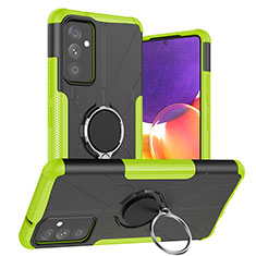 Funda Bumper Silicona y Plastico Mate Carcasa con Magnetico Anillo de dedo Soporte J01X para Samsung Galaxy M14 5G Verde