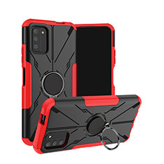 Funda Bumper Silicona y Plastico Mate Carcasa con Magnetico Anillo de dedo Soporte JX1 para Nokia G100 Rojo