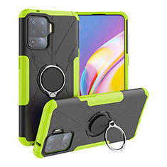 Funda Bumper Silicona y Plastico Mate Carcasa con Magnetico Anillo de dedo Soporte JX1 para Oppo A94 4G Verde