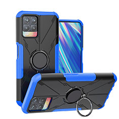 Funda Bumper Silicona y Plastico Mate Carcasa con Magnetico Anillo de dedo Soporte JX1 para Realme Narzo 50 4G Azul