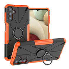 Funda Bumper Silicona y Plastico Mate Carcasa con Magnetico Anillo de dedo Soporte JX1 para Samsung Galaxy A04s Naranja