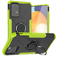 Funda Bumper Silicona y Plastico Mate Carcasa con Magnetico Anillo de dedo Soporte JX1 para Samsung Galaxy A72 4G Verde