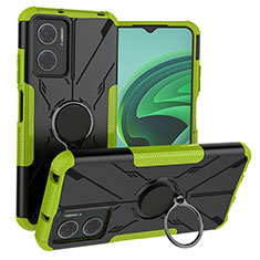 Funda Bumper Silicona y Plastico Mate Carcasa con Magnetico Anillo de dedo Soporte JX1 para Xiaomi Redmi 10 5G Verde