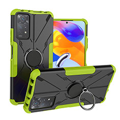 Funda Bumper Silicona y Plastico Mate Carcasa con Magnetico Anillo de dedo Soporte JX1 para Xiaomi Redmi Note 12 Pro 4G Verde