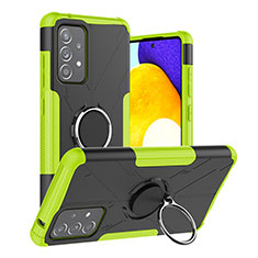 Funda Bumper Silicona y Plastico Mate Carcasa con Magnetico Anillo de dedo Soporte JX2 para Samsung Galaxy A52s 5G Verde